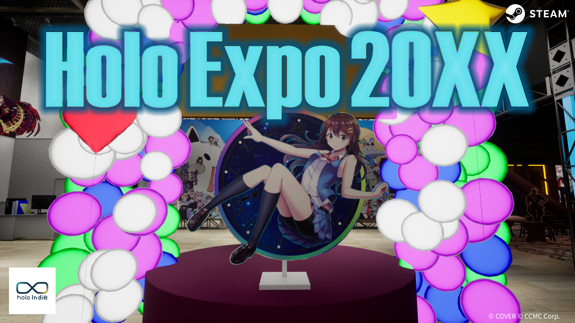 ホロライブ「holo Indie」発の無料シミュレーション『HoloExpo20XX』本日Steam配信開始！EXPOをモチーフに90名以上のファンアート展示