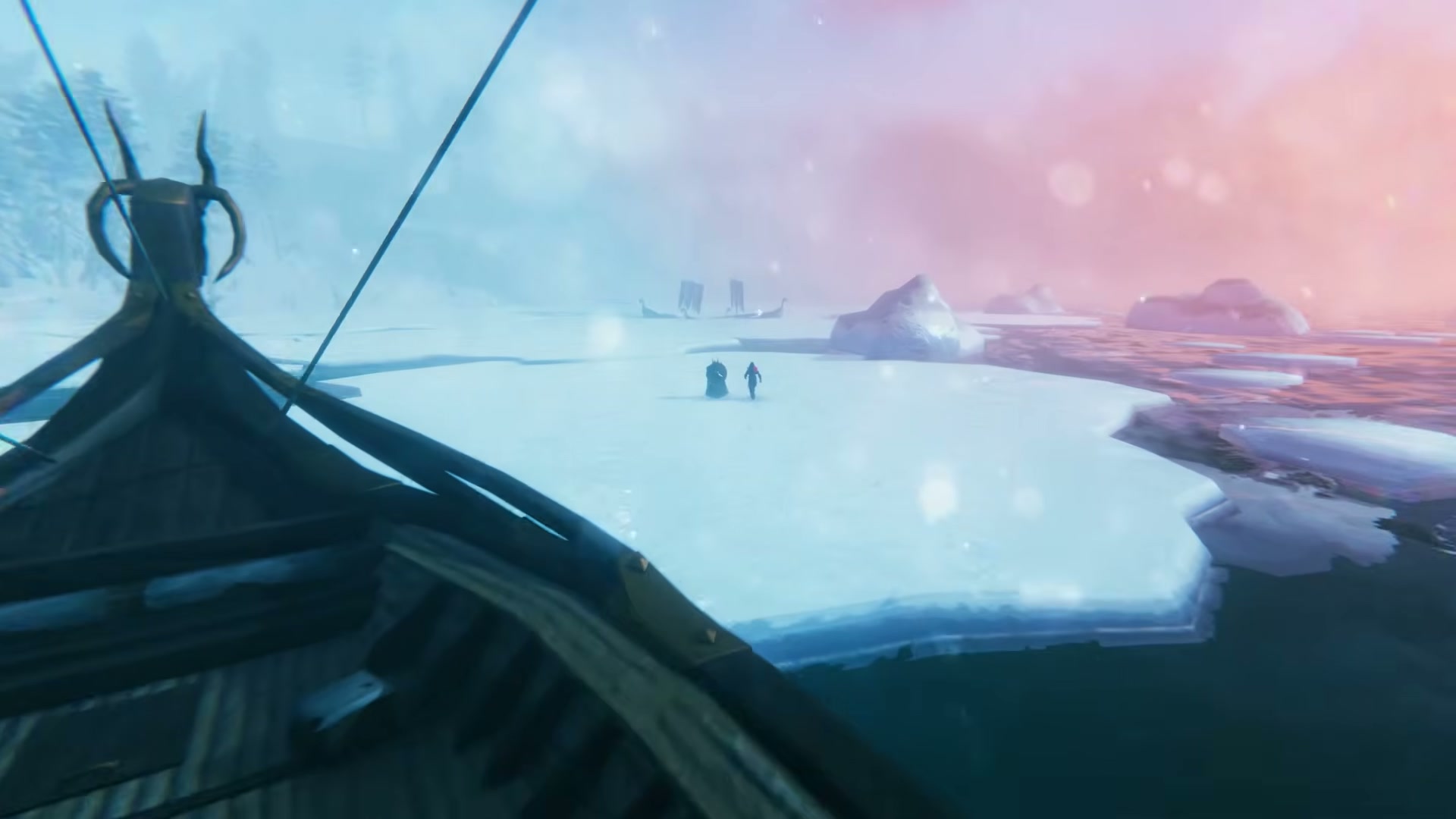 Valheim Deep North 廃墟のヴァイキング集落 オーロラ