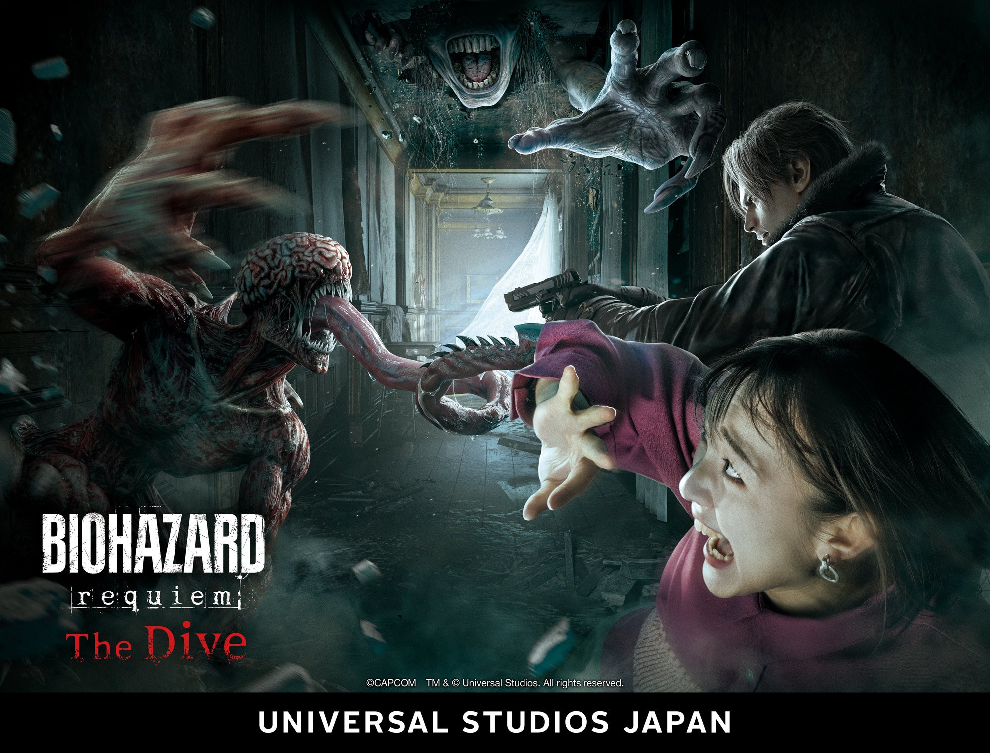 USJ秋イベントに『バイオハザード レクイエム』新アトラクション「ザ・ダイブ」登場。レンウッドホテルと療養所が舞台の全方位ホラー体験